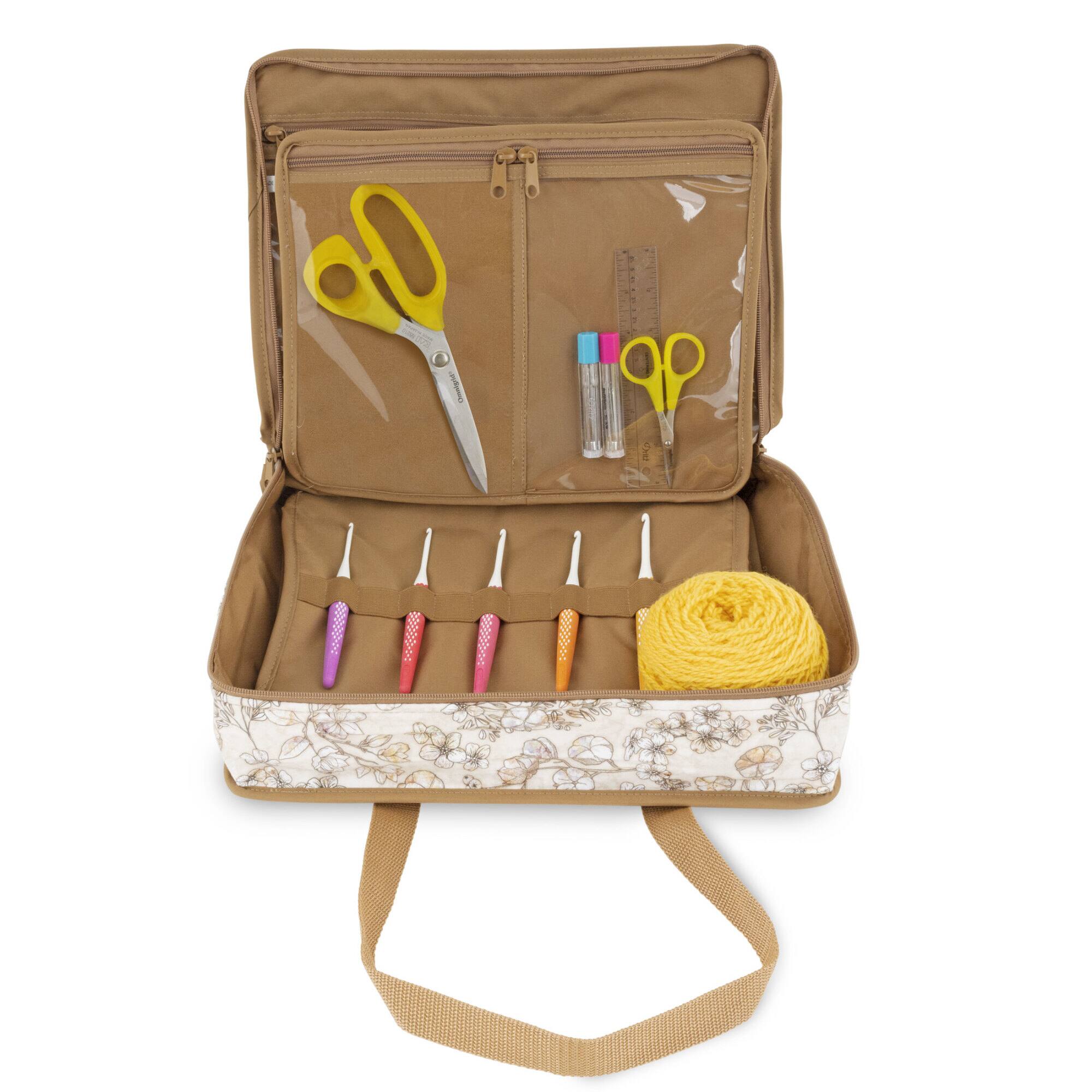 Dritz® Beige Floral All-Purpose Project Organizer Bag